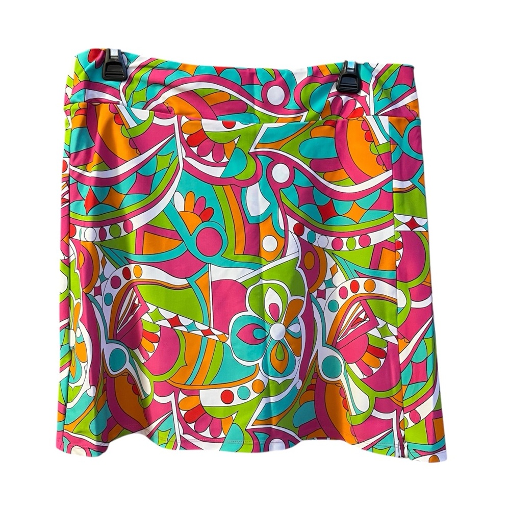 Jude Connally Tennis Pickleball Skirt Skort Bright Colorful Zip Women M